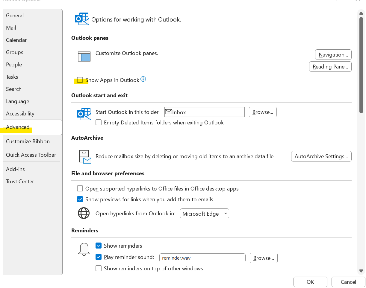 How can I move the Outlook navigation menu from the bottom to the left ...