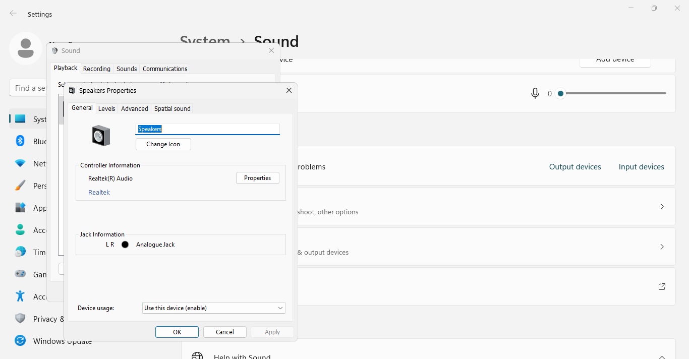 Sound Settings