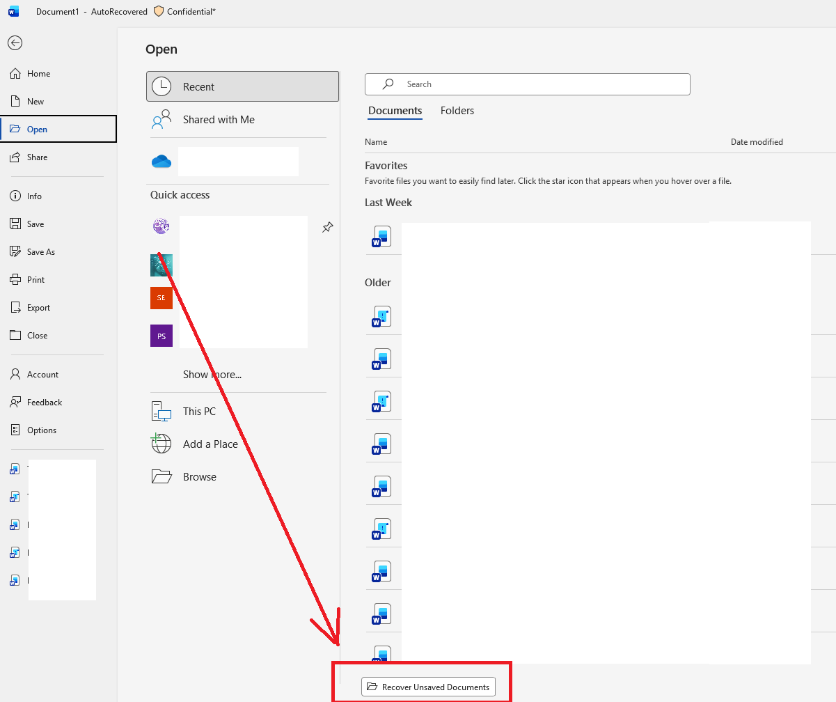 Document Recovery Pain: pane vanishes after opening one file and ...