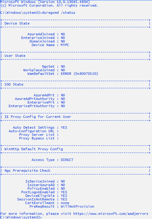 dsregcmd_status