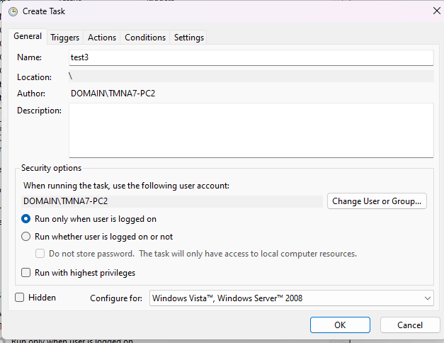 Task Scheduler automaticaly switches from Domain to local account ...