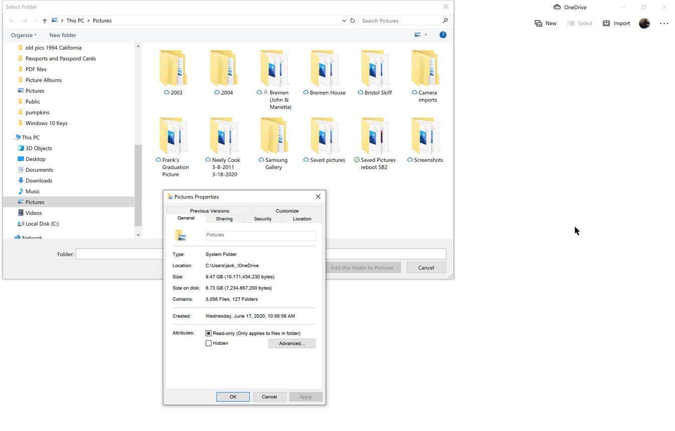 Camera app saves pictures from Camera to OneDrive automatically, how do ...