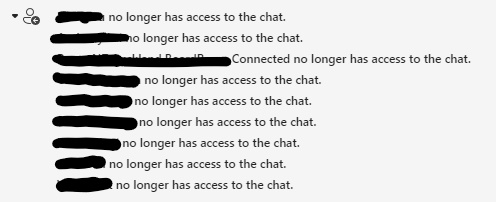 microsoft teams no longer has access to the chat