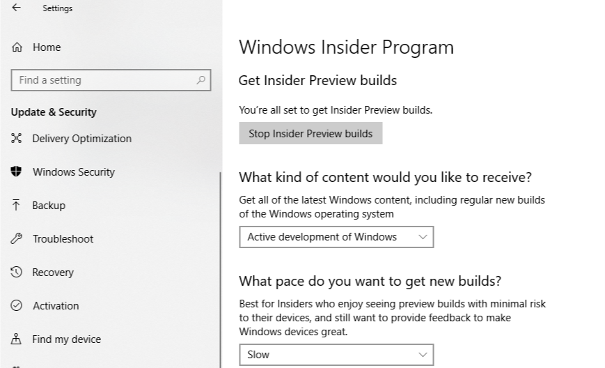 How do I opt out of Windows Insider Program, and change Windows 10 ...