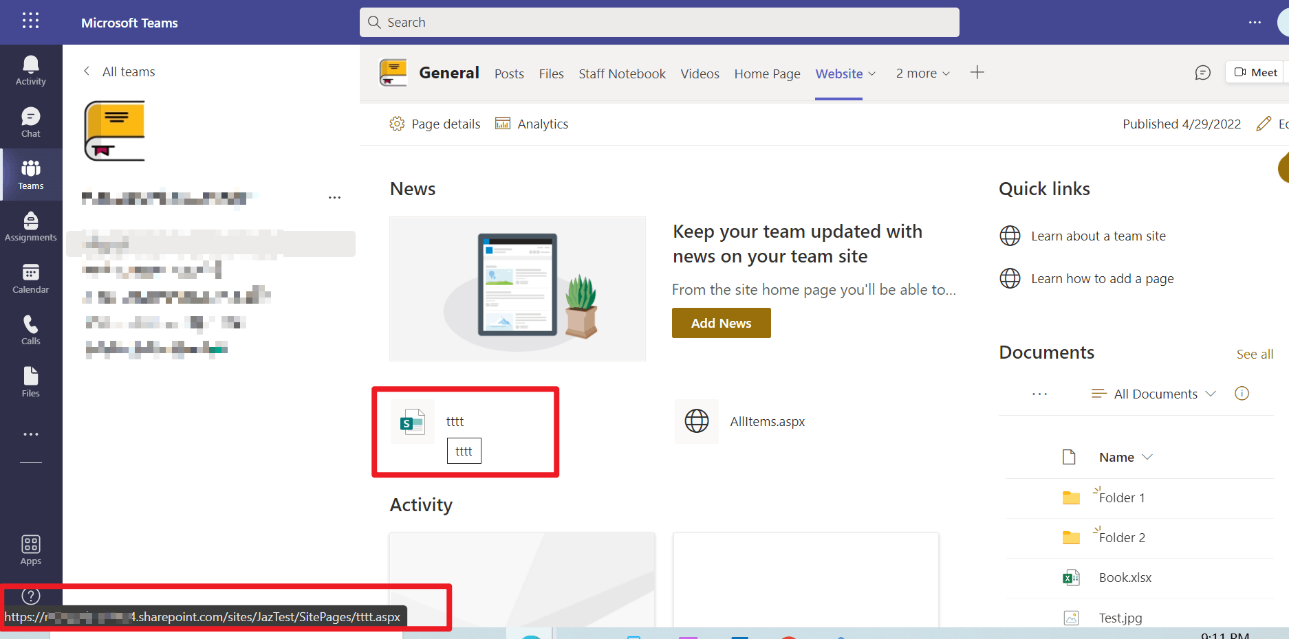 Sharepoint Site Links not working in Teams - Microsoft Q&A