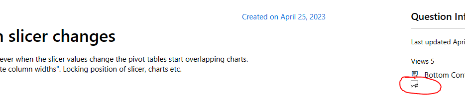 Pivot tables moving with slicer changes - Microsoft Q&A