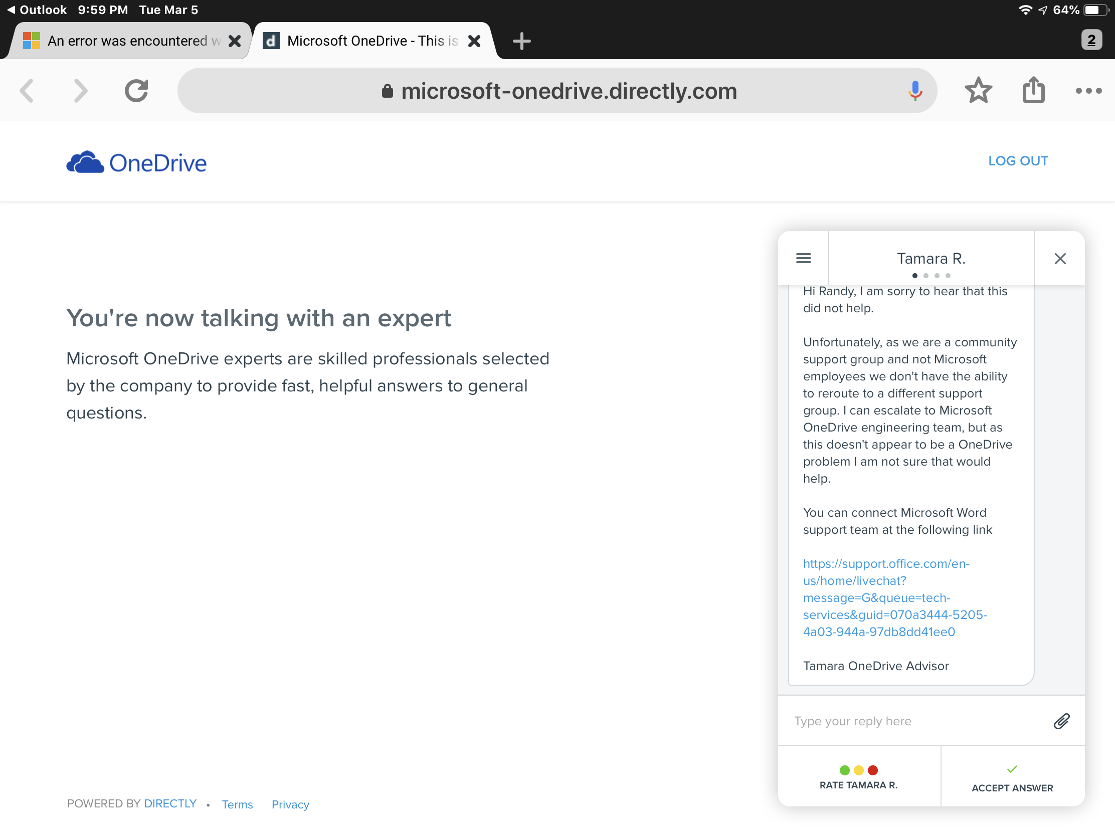An error was encountered while trying to open the file. - Microsoft Q&A