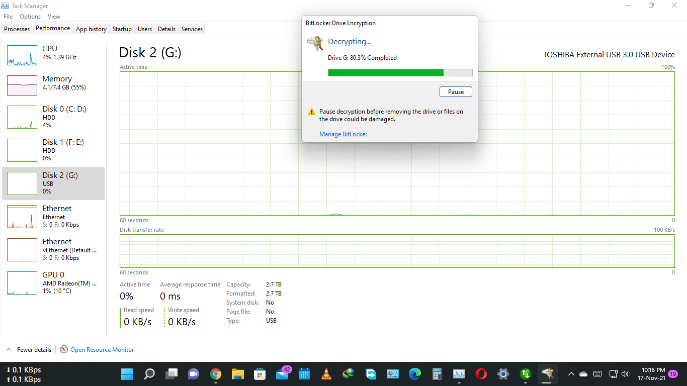 BitLocker Drive Decryption stuck - Microsoft Q&A