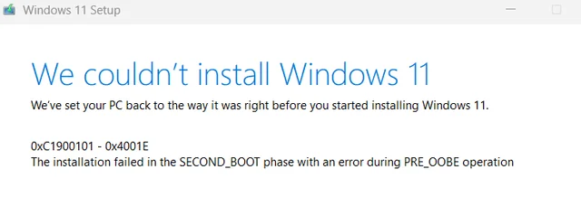 Unable to Install Windows Updates - 0xC1900101-0x4001E - Microsoft Q&A