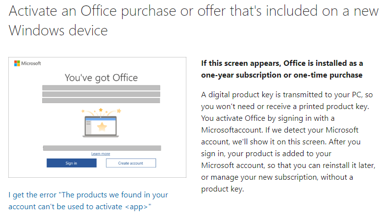 Not able to activate office 2021 bundled with the new Laptop ...