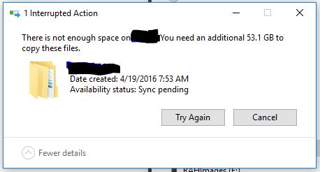 Can't copy files from my local Onedrive folder to external drive (re ...