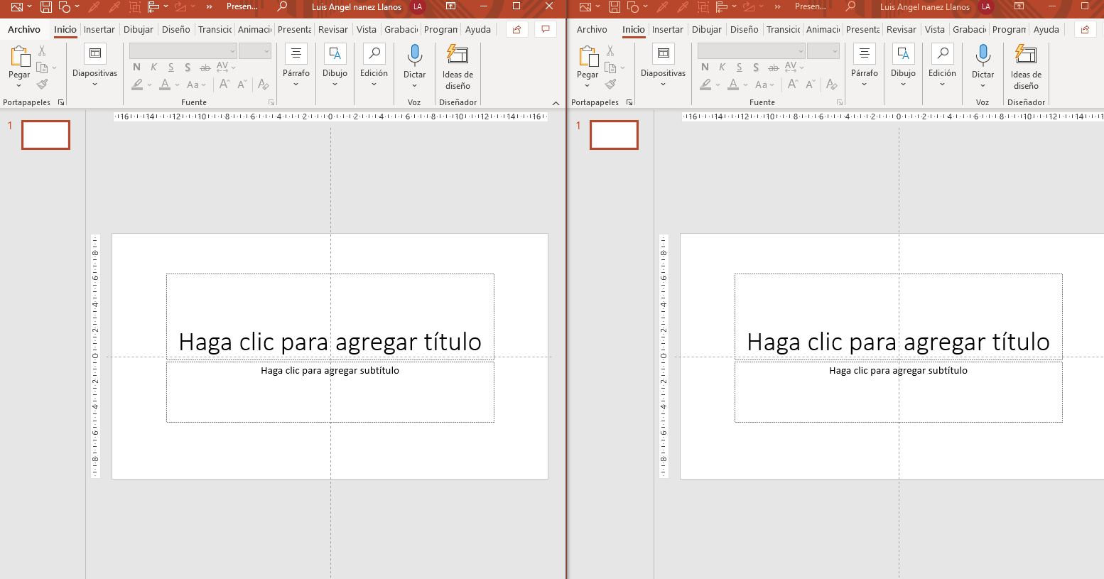 Two PowerPoint presentations from a single window with the help of tabs ...