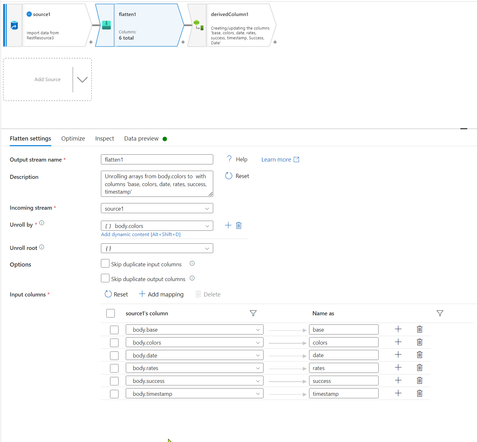 In ADF flatten a JSON result from REST - Microsoft Q&A