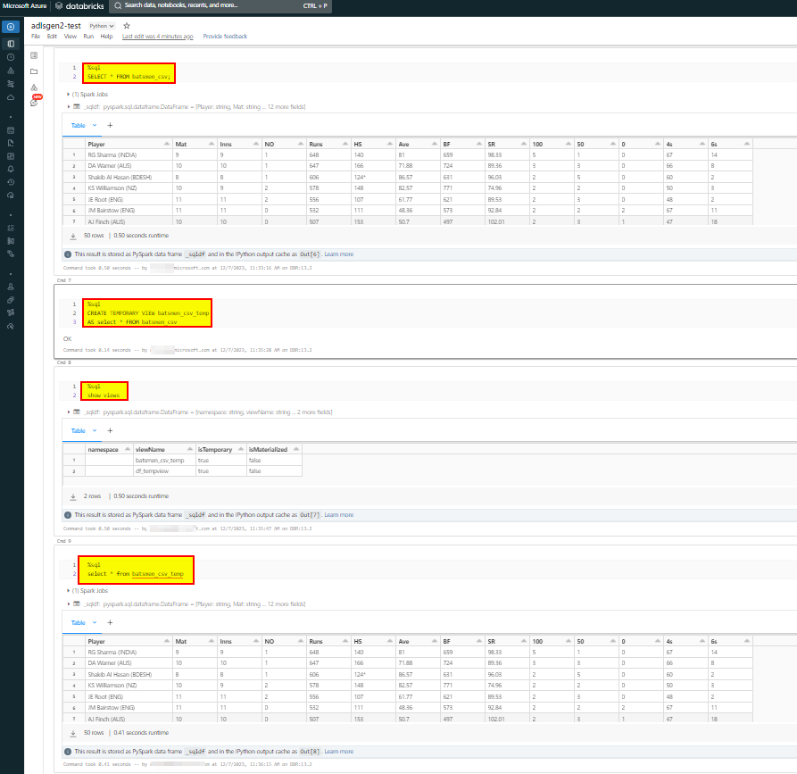 Load data from tempview to table in databricks microsoft q a