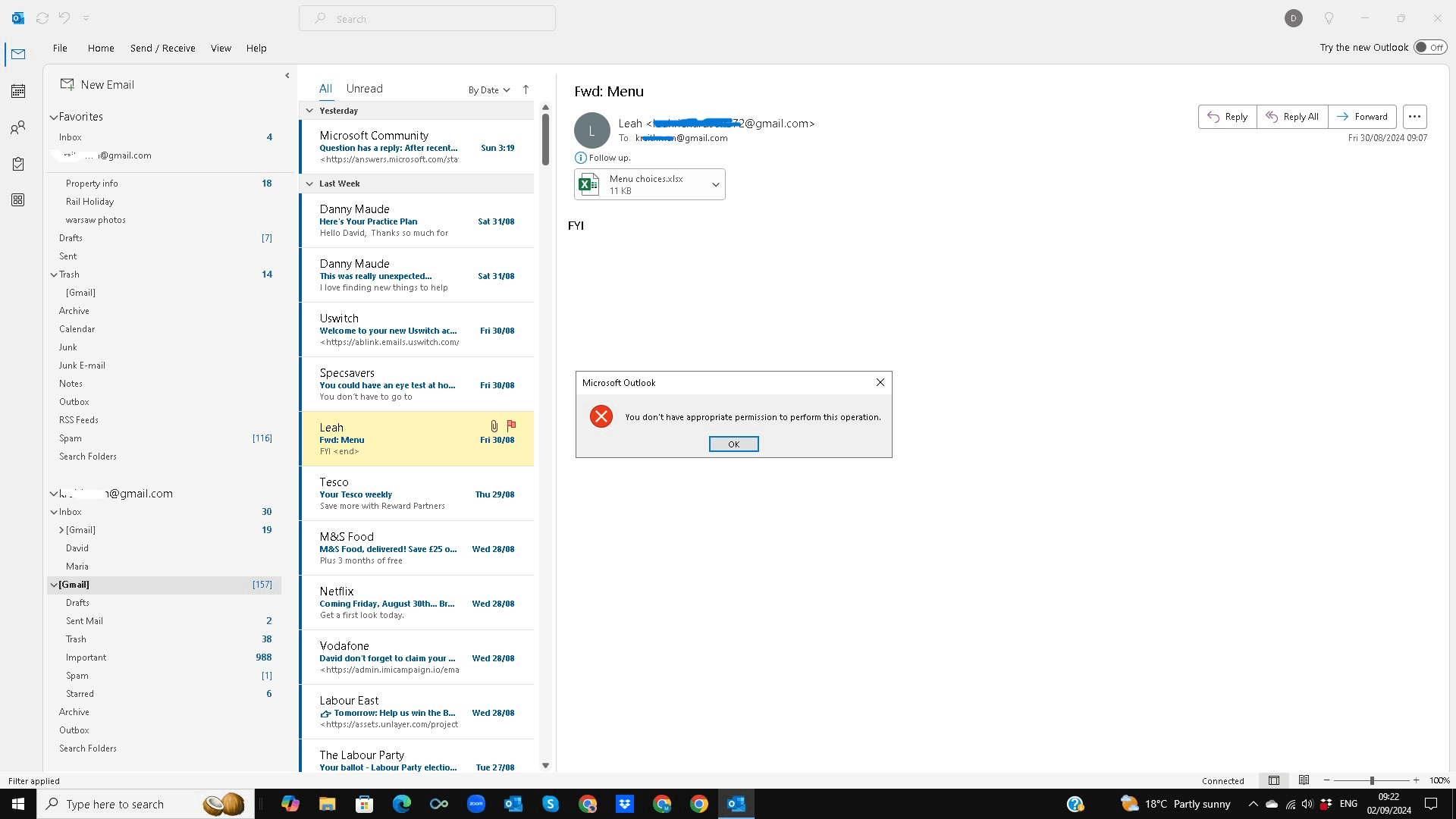 After recent MS365 update my outlook inbox has given problems ...