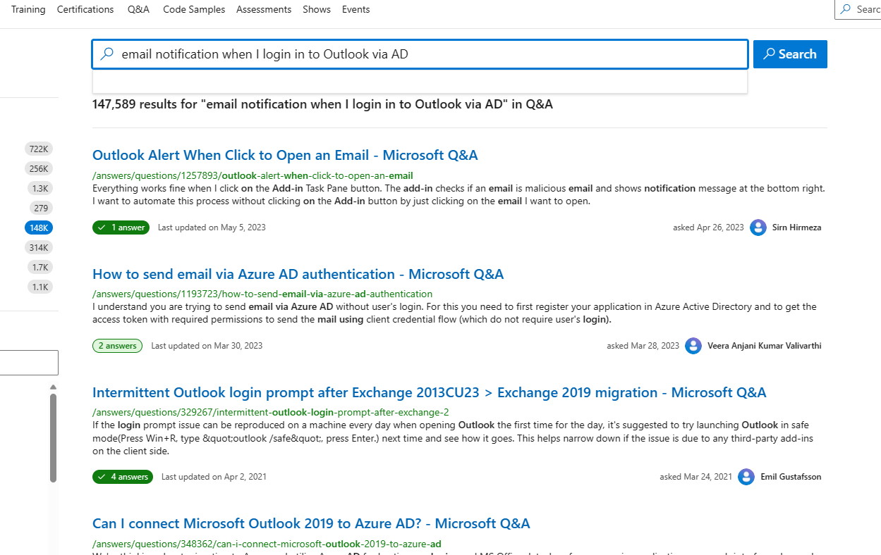 Email notification while login to Outlook - Microsoft Q&A