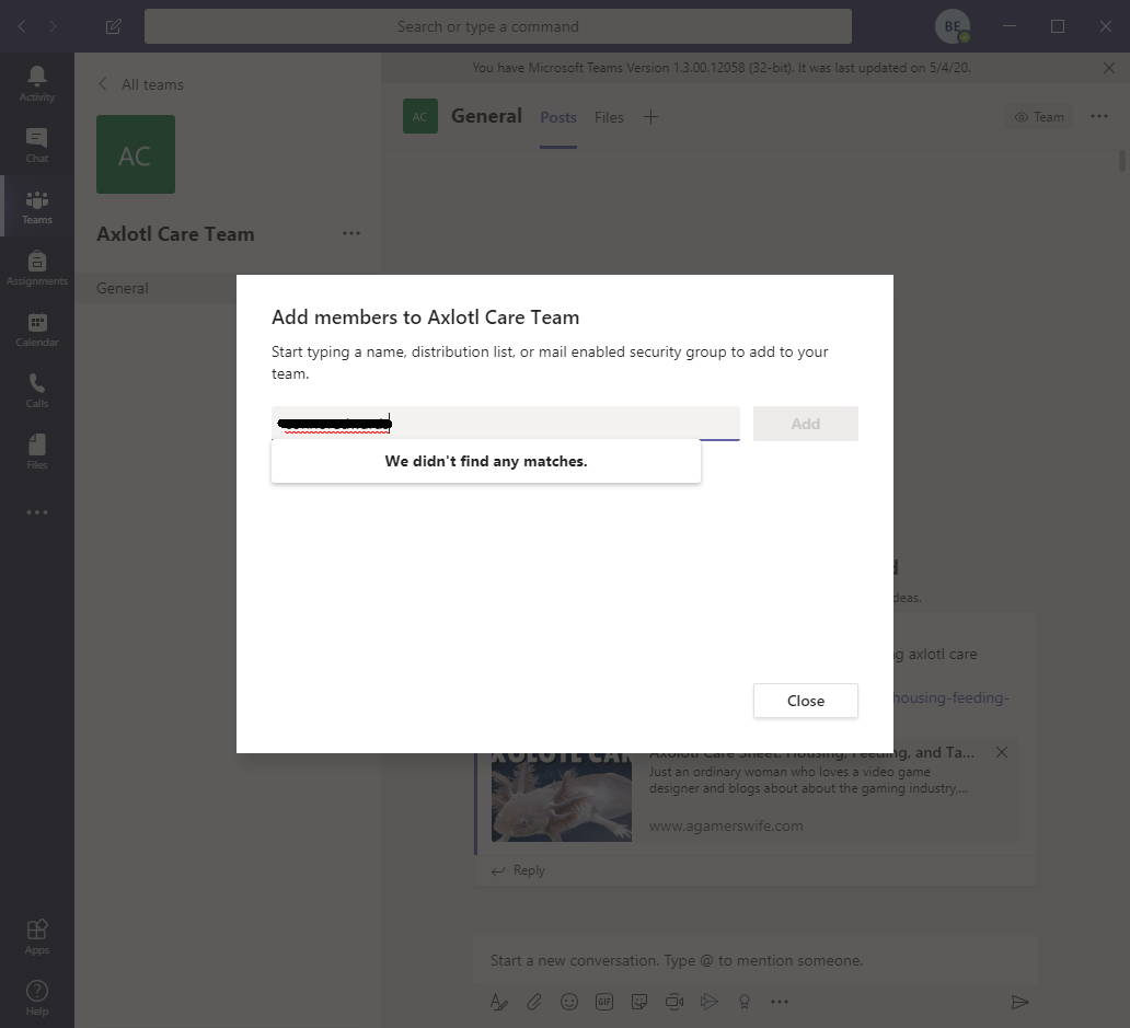 Teams can't "find" students - Microsoft Q&A