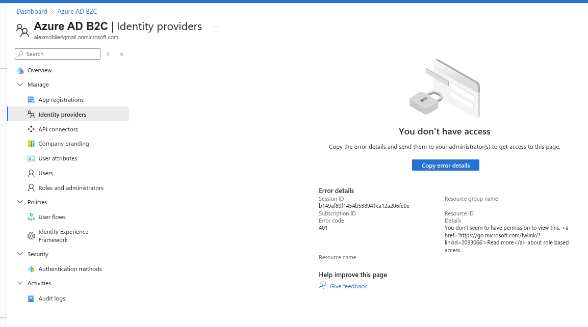 can't access to the resource - Microsoft Q&A