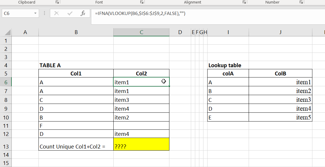 Count distinct value Vlookup from unique formula - Microsoft Q&A