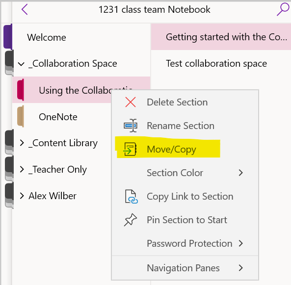 Copy content from one Class notebook to another - Microsoft Q&A