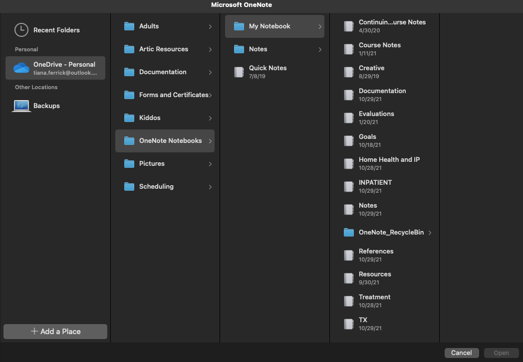 OneNote Notebooks stuck on OneDrive - Microsoft Q&A