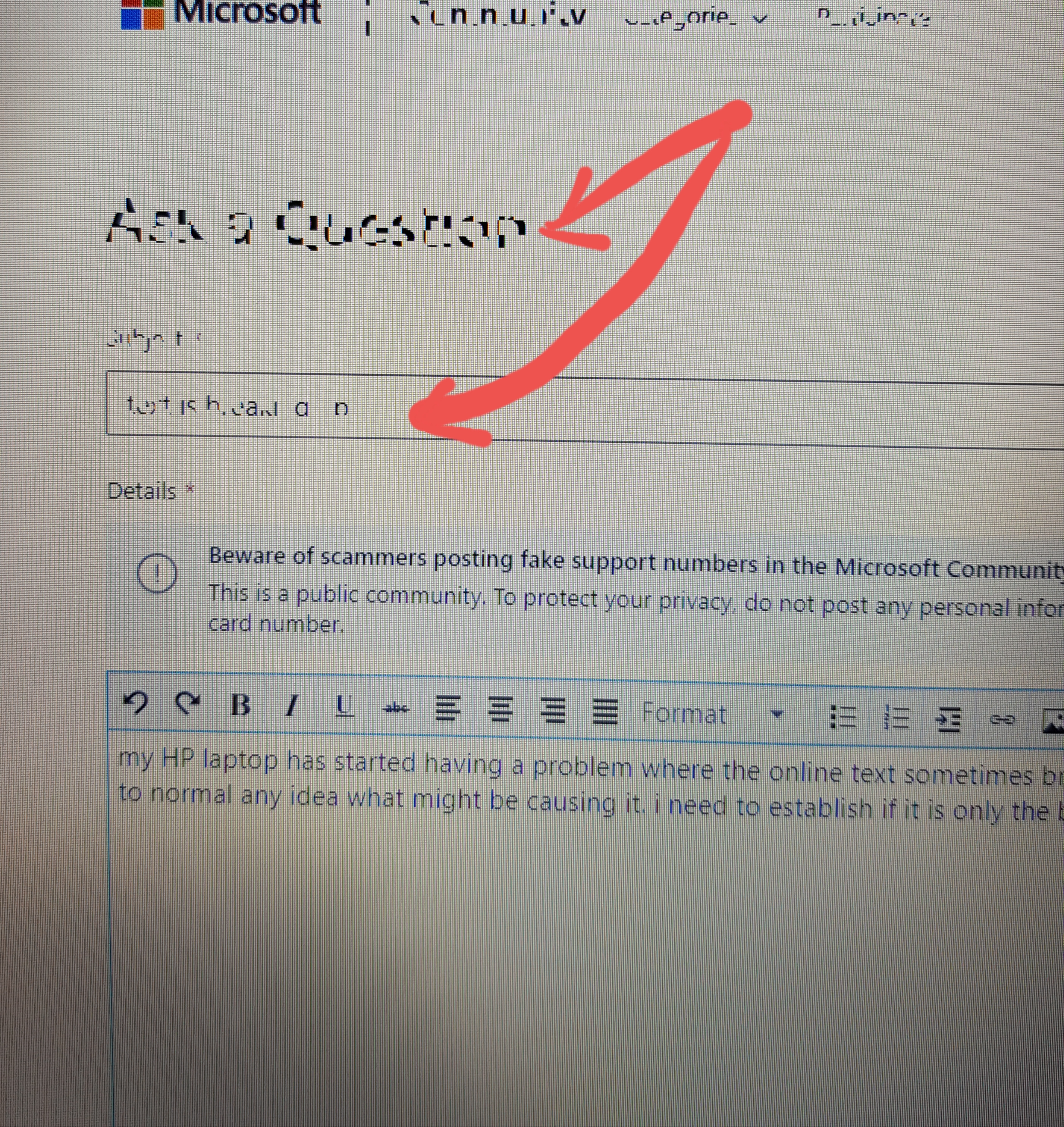 text is breaking up - Microsoft Q&A