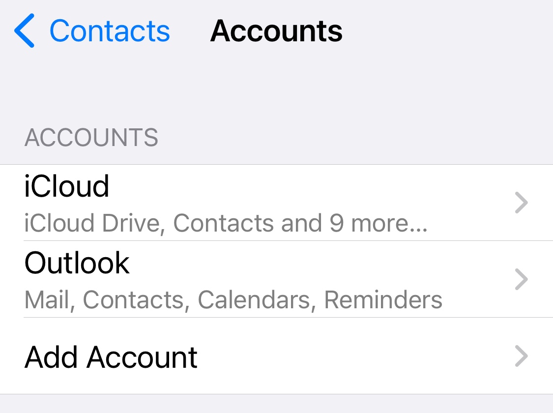How do I get my iPhone to only show my Outlook contacts in its phone ...