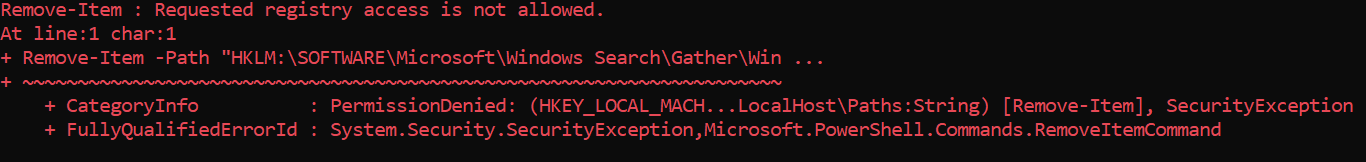 how to delete all exclude folders in search indexer and revert it to ...
