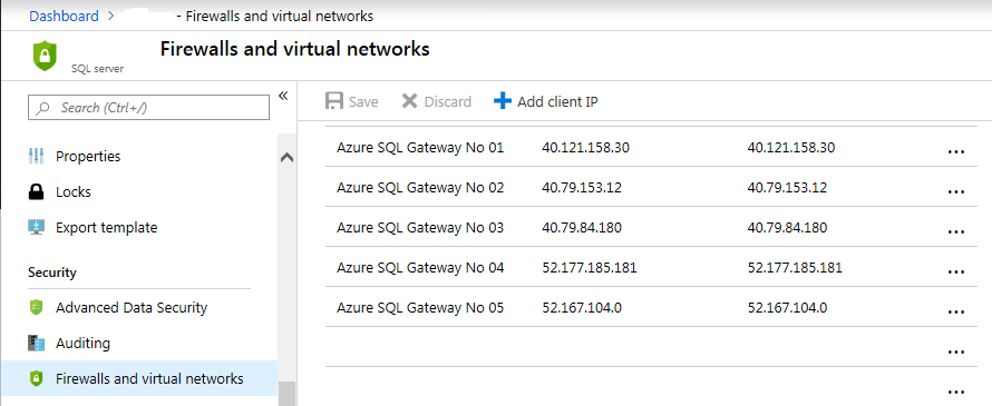 how do i allow all ip addresses in azure sql