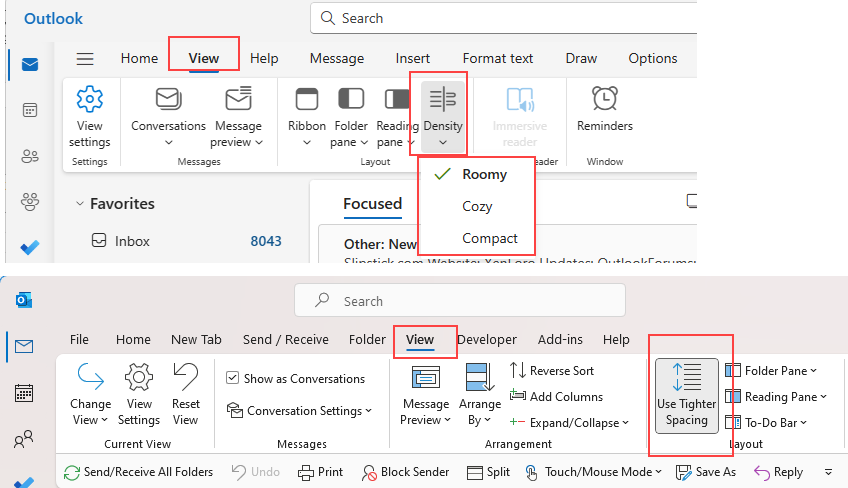 How to change inbox view back again - Microsoft Q&A