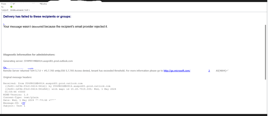 Tenant restricted from sending email - Microsoft Q&A
