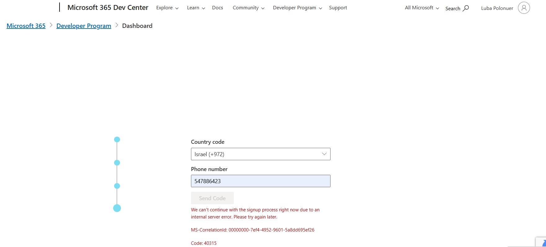 Microsoft Dev Program subscrition error