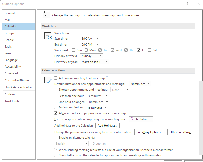 Outlook 365: monthly recurring appointment on the first day of the ...