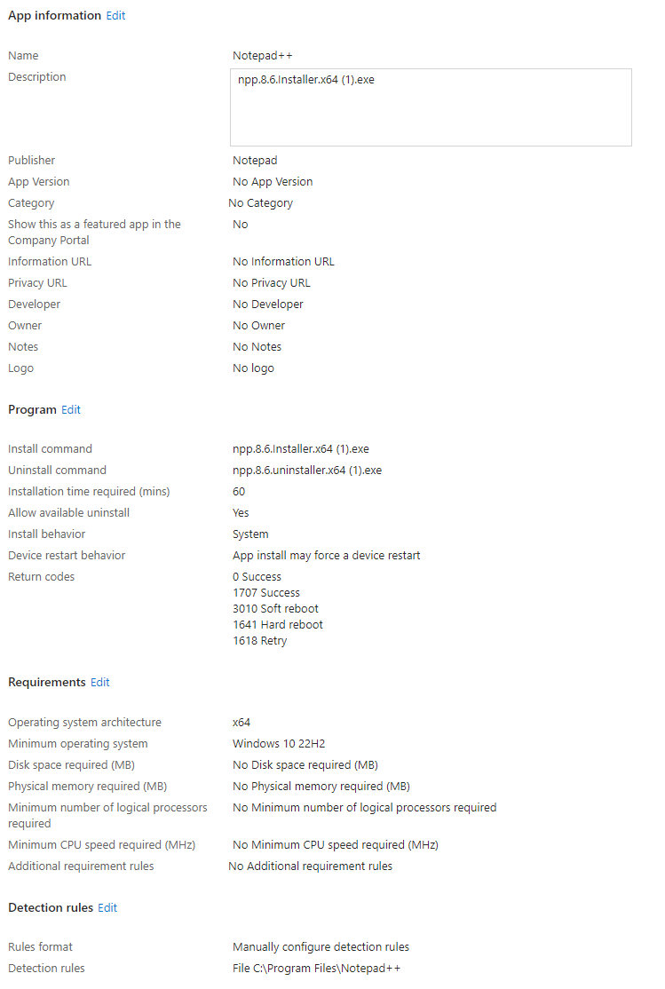 Why Intune shows that Notepad++ is installed but doesn't appear on