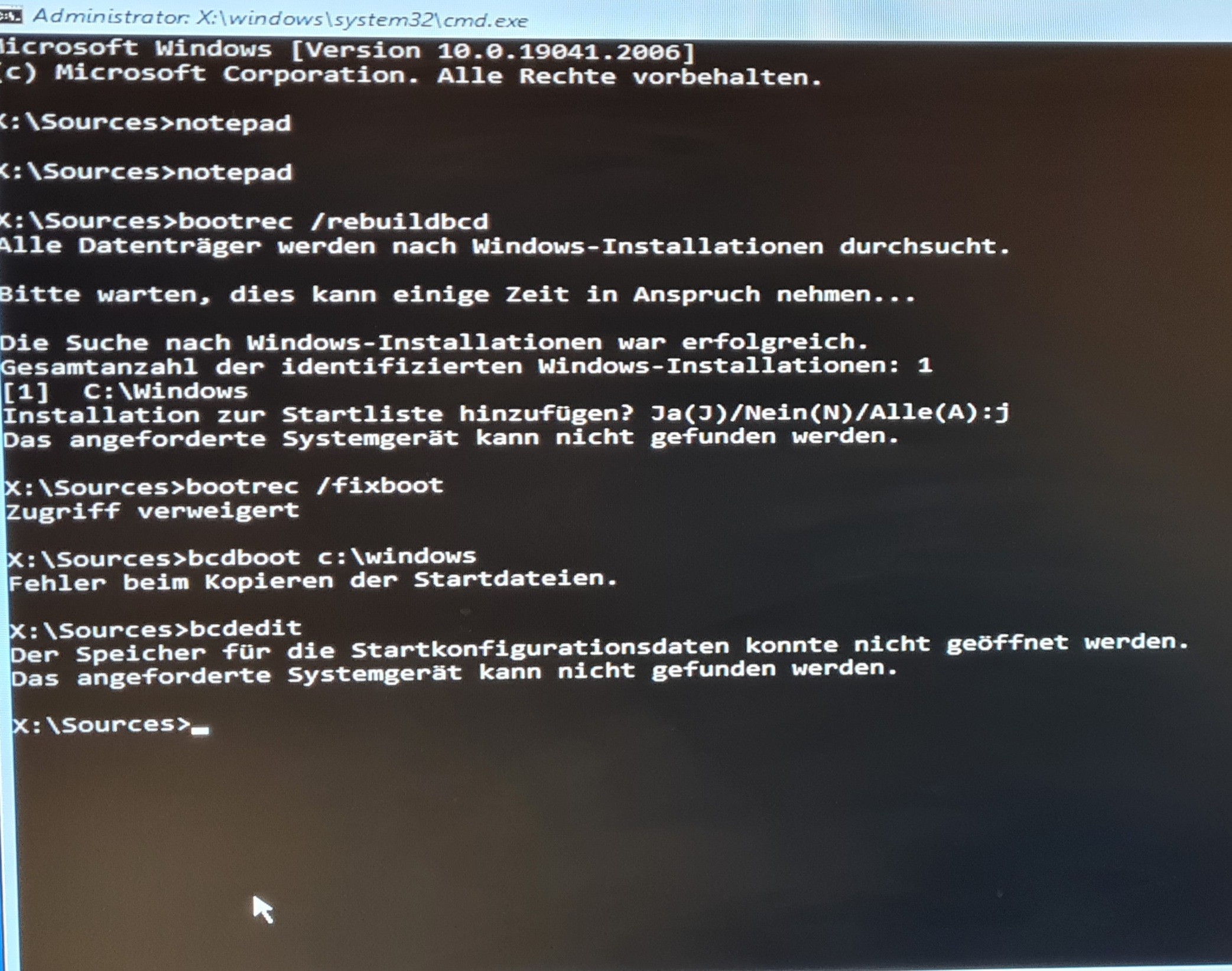 crash during update, BCD error 0xc0000098 - Microsoft Q&A