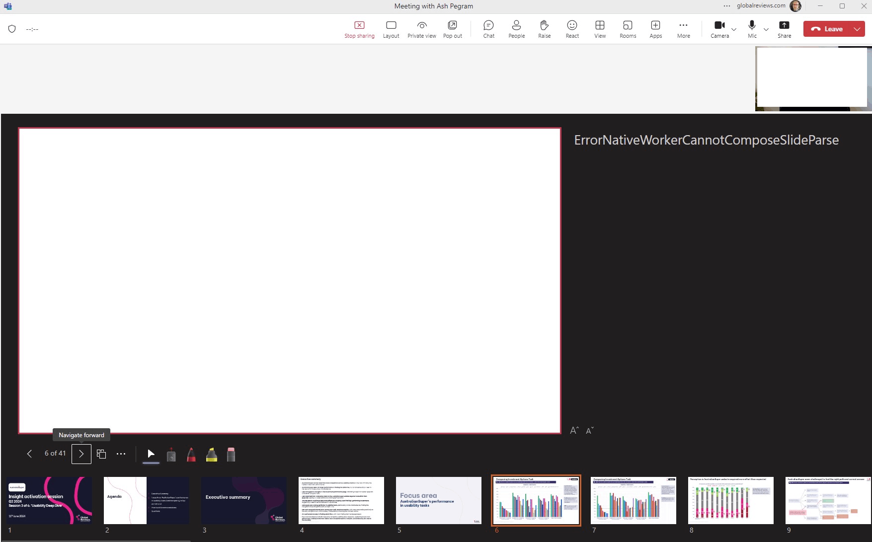 Error and blank slides when using Powerpoint Live within Teams ...