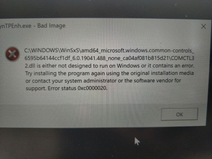Cannot start Windows - SynTPEnh.exe error - Microsoft Q&A