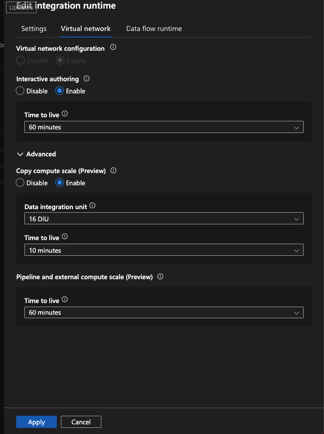 Command line to enable and configure Integration runtimes on Azure Data ...