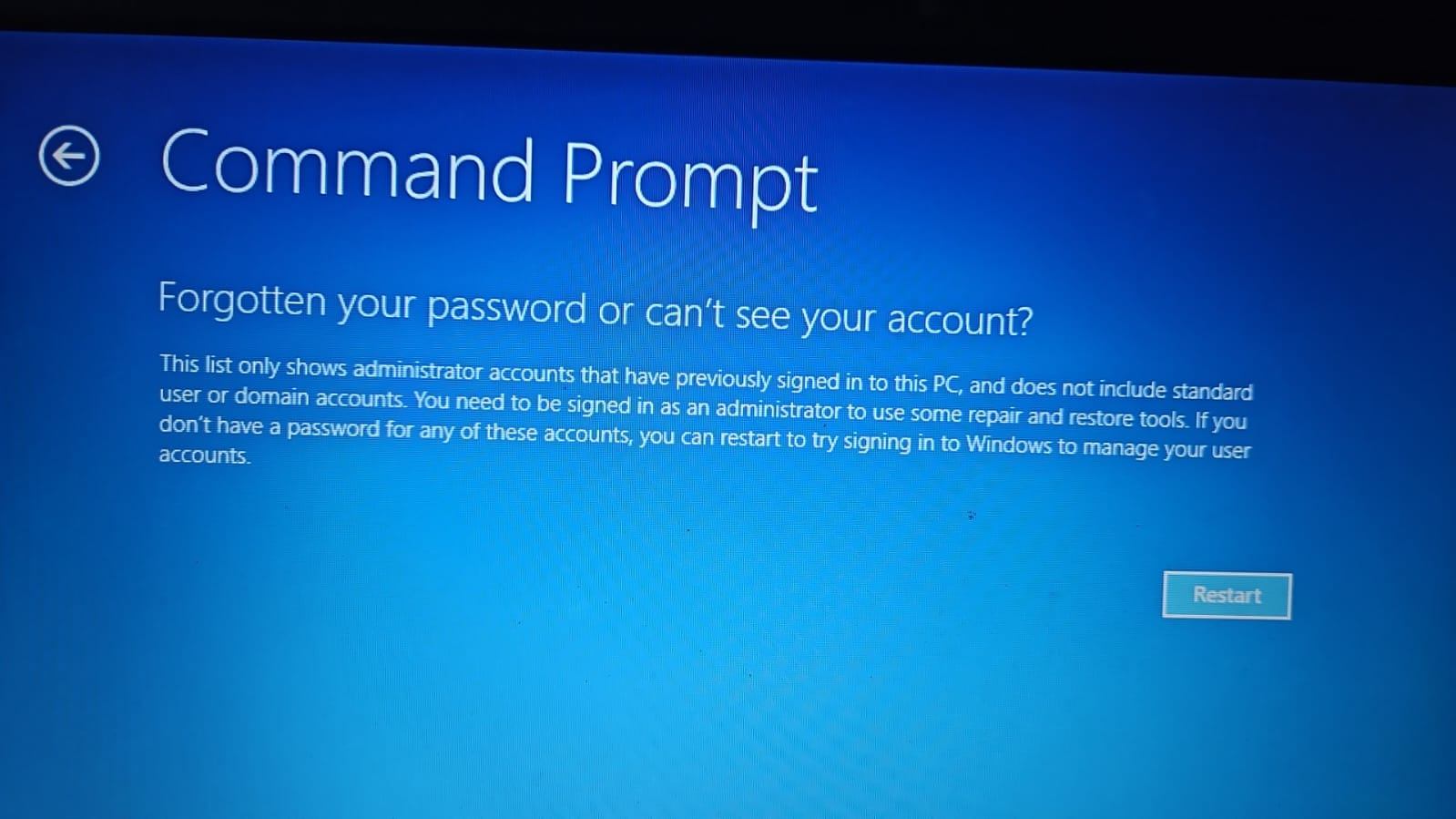This sign-in option is disabled because of failed sign-in attempts or ...