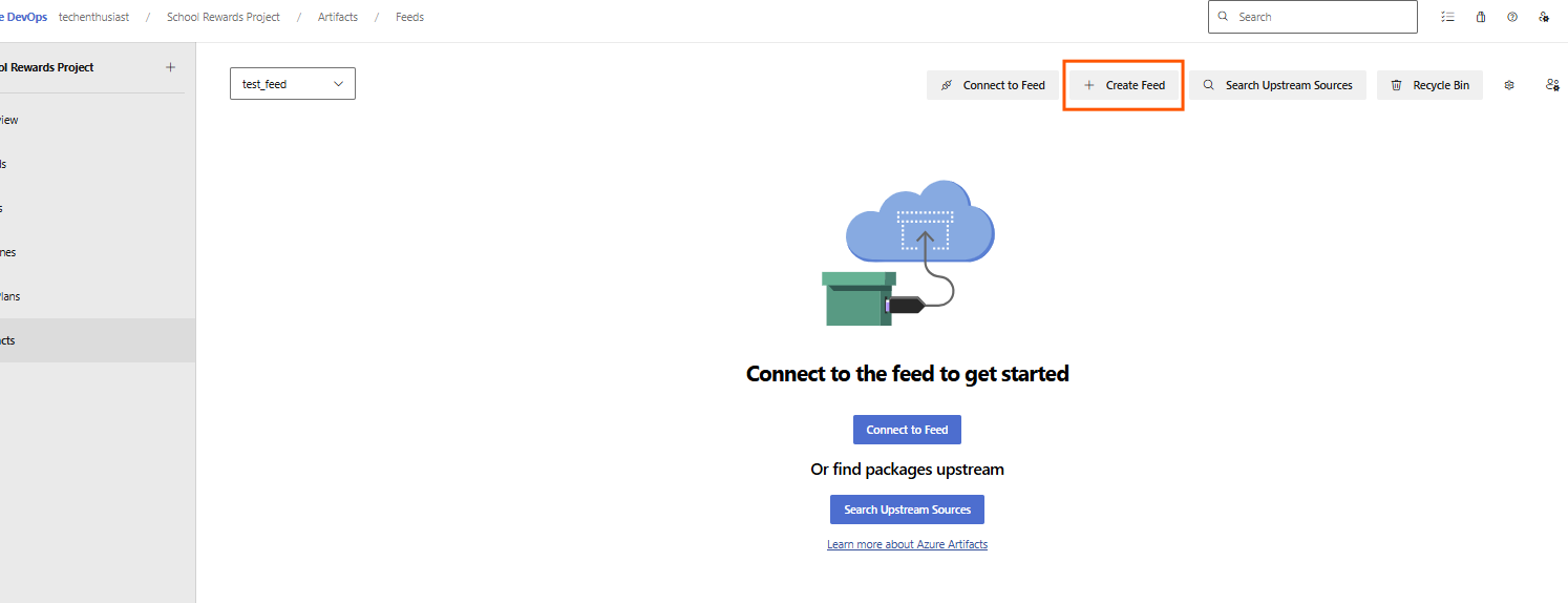 Cannot create Azure Devops artifact feed - Microsoft Q&A