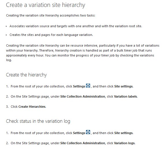 Variation site creation issue in Office 365 SharePoint trial site ...