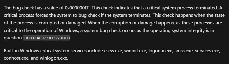 Constant Blue screen on boot up - Microsoft Q&A