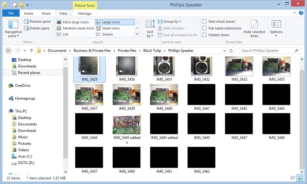 Windows 8.1 Photo Viewer: - Shows blank/black screen after viewing 1st ...