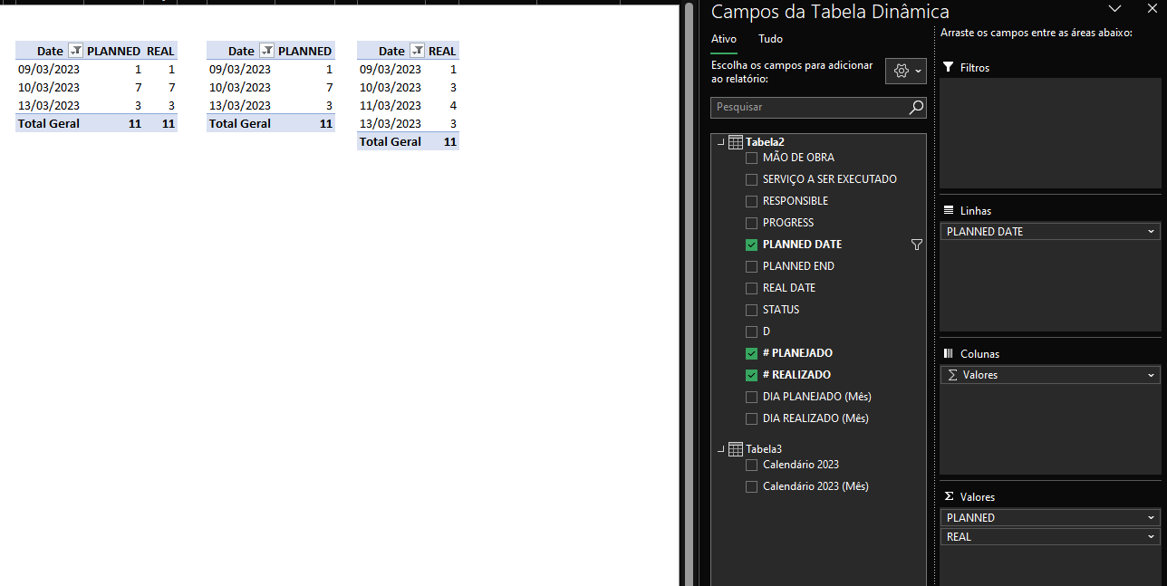 Error in Excel Pivot Table Actual vs Projection with Cumulative Running ...