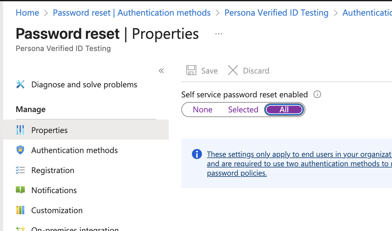 Not able to enable SSPR, cannot customize URL - Microsoft Q&A