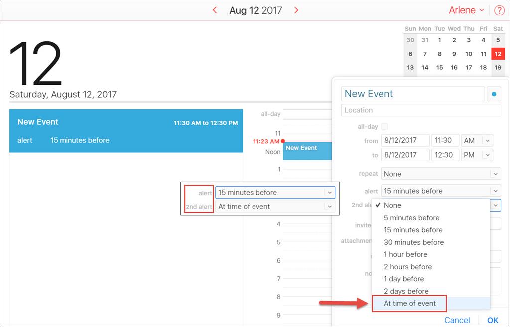 Set two Calendar Reminders--one before the event and one at the time of ...