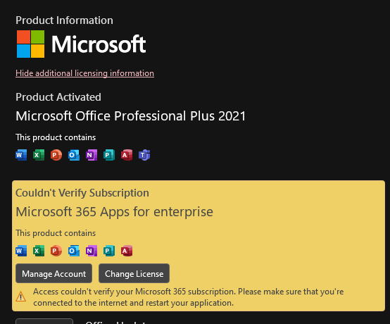 Office 2021 keeps asking for 365 Key - Microsoft Q&A