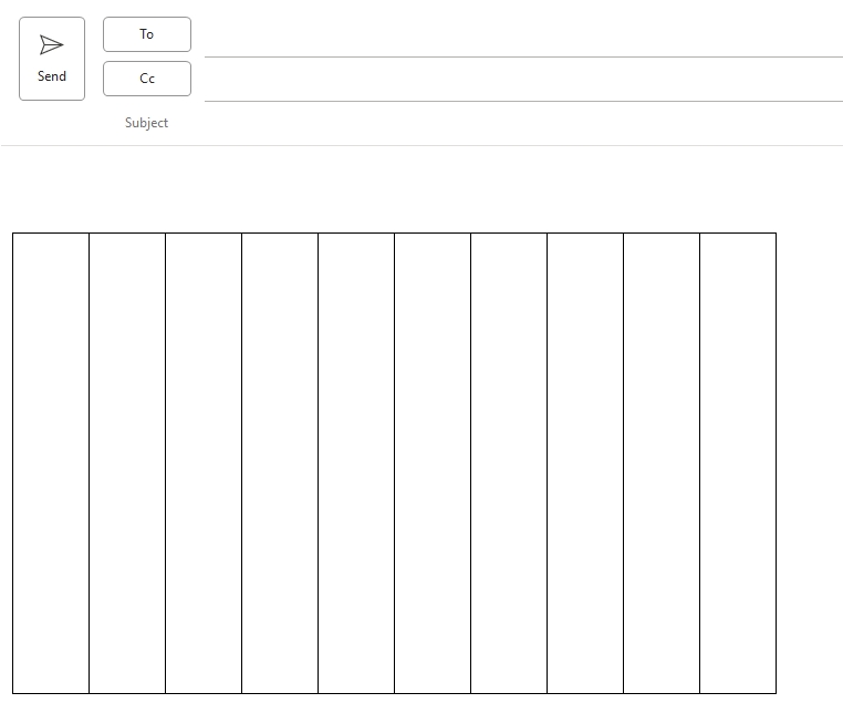 If you insert a table into an email in Outlook how can you get rid of ...