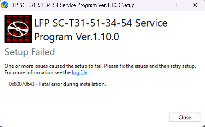 I am trying to install a software program and encountered with an error ...