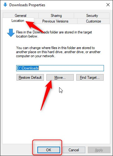 how do i move my libraries (like pictures and music) from C:/ to